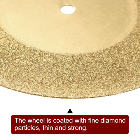 10pcs Diamond Cutting Wheel 50mm, Titanium Coating Cut Off Discs with 2pcs 3mm Mandrel