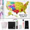 TRAVELISIMO Scratch Off Map of United States, 12x17 inch Map for Travel Tracking with 25 Unique Accessories