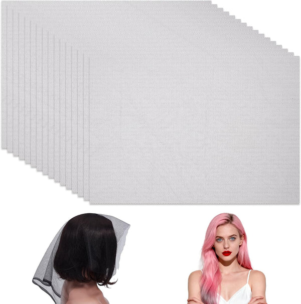 Black 15 Pcs Hair Stretch Weaving Net, 19.7 x 16.5 Inch Deluxe