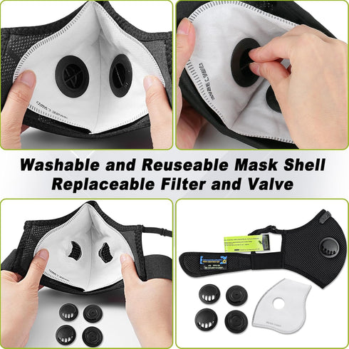 6 (Modern1) BASE CAMP M Plus Dust Mask, Breathable Reusable Face Mask with Activated Carbon Filters for Woodworking
