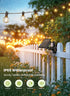 38FT 15 Bulbs, 3 Dimmable Brightown Solar String Lights Outdoor Waterproof with Remote Cable Ties and Hooks, Patio