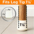 1-1/8" Set 24, Shepherd Hardware Round Non-Marking Rubber Slip-On Chair Leg Tips, Non-slip Protective Furniture Leg