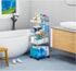 Yieach 4 Tier Acrylic Clear Rolling Cart with Wheels,Plastic Storage Cart on Wheels for Bedside,Dorm Room,Bathroom