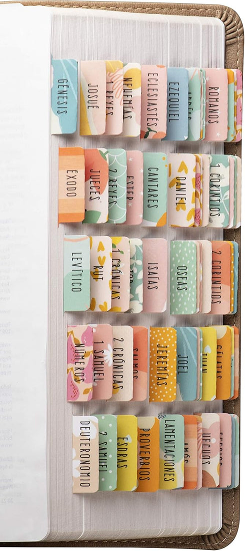 DiverseBee Spanish Bible Tabs, Large Print Easy to Read, Bible Journaling Book Tabs, Christian Gift, 66 Bible Tabs,