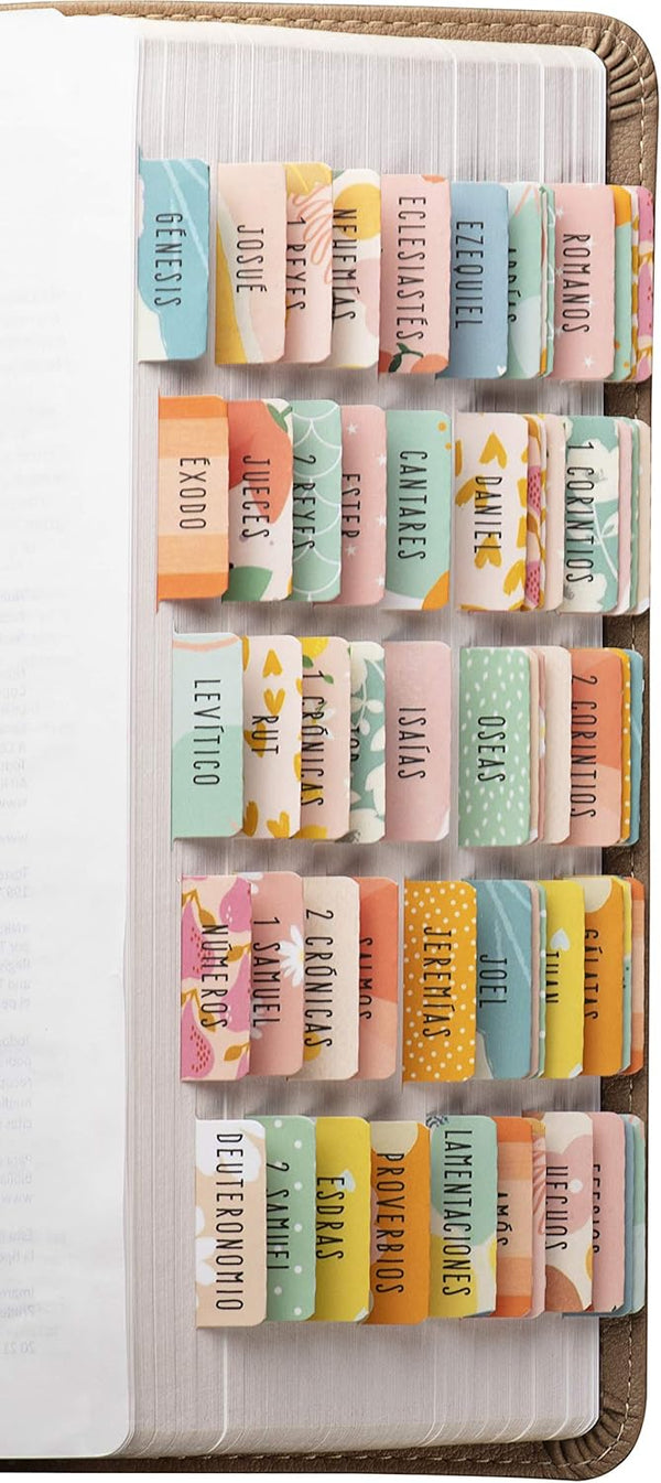DiverseBee Spanish Bible Tabs, Large Print Easy to Read, Bible Journaling Book Tabs, Christian Gift, 66 Bible Tabs,