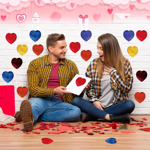 BBTO 720 Sheets Heart Shaped Sticky Notes, 3 x 3 Inch Colorful Memo Pads for Valentine's Day, Removable