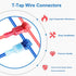 480PCS T-Tap Wire Connectors Assortment Kit, Insulated Male Quick Disconnect Spade Terminals, Self-Stripping Quick