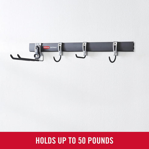 5 Rubbermaid FastTrack Garage Storage Utility Hooks Piece Black All in One Rail Hook Kit and Tool Organizer Heavy Duty