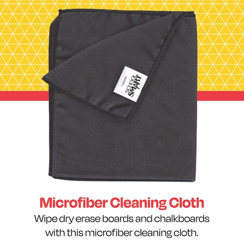 School Smart Dry Erase Cleaning Cloth for Whiteboards and Chalkboards, Made of Microfiber Material