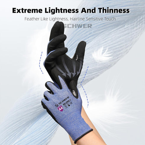 Schwer AIR-SKIN Cut Resistant Gloves AR3900 - Level 5 Lightweight Touch-screen Fit, XL