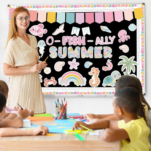 Sea Animals Classroom Bulletin Board Decorations Summer Set Under The Sea Fish Paper Cutouts for Kindergarten