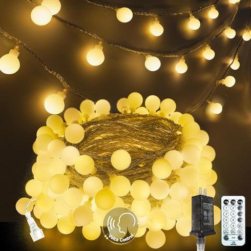 LORRYTE 2026 New Connectable 43FT Smart Voice Controlled Globe String Lights Indoor