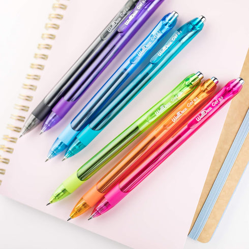 WallDeca Colored Gel Pens Set - 12 Count - Fine Point Gel Pens for Note Taking and Everyday Writing