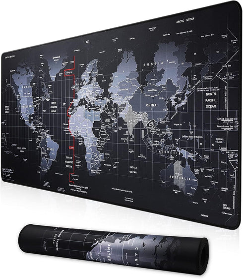 XXL Professional Large Mouse Pad & Computer Game Mouse Mat (35.4x15.7x0.1IN, Map)