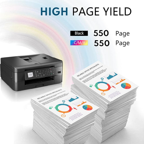 LC203 Ink Cartridges 4 Pack - Compatible for Brother MFC-J480DW, MFC-J880DW, MFC-J460DW