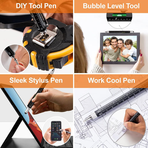 Magnetic Pickup Tool and 6 in 1 Multitool Pen with Touch Screen Stylus, Screwdrivers, Ballpoint Pen, 2 Pack