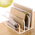 SANRUI Acrylic Mail File Organizer, 3 Upright Compartments, Clear Desktop Vertical Letter Holder for Office, Home