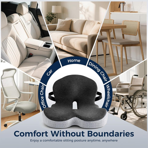 SSPATIOS Tailbone Seat Cushion, Office Chair Cushions for Relief, Seat Cushions for Office Chair with L-Shaped