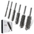 6PCS 304 Stainless Steel Bore Brush, Twisted Wire Drill Brush, 1/4 Inch Hex Shank S2 Steel Handle for Plumbing Tools