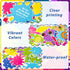 WATINC 131Pcs Back to School God Paint Splatter Cutouts, Colorful Art Bulletin Board Decoration Set