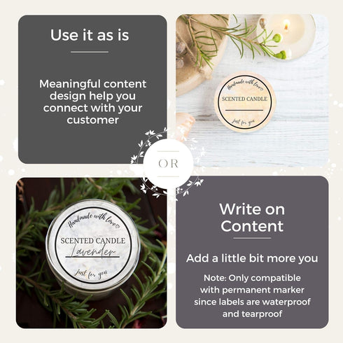 Mobiusea Creation Candle Label Roll, 2 Inch Waterproof Labels for Candle Making Supplies, Tins, Jars