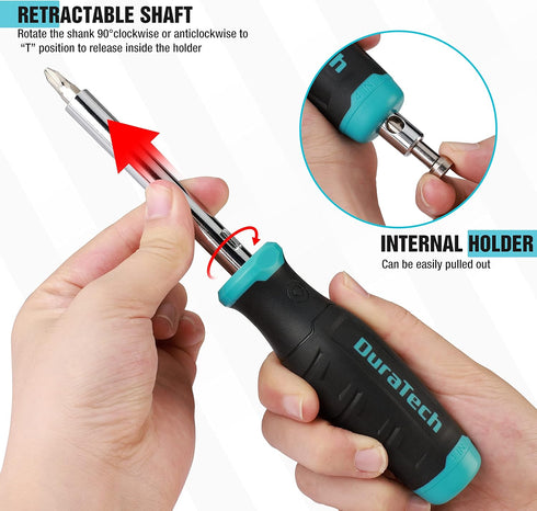 DURATECH Multi-bit Screwdriver Set, 18-in-1 with T-bar and Precision Screwdriver for Repairing