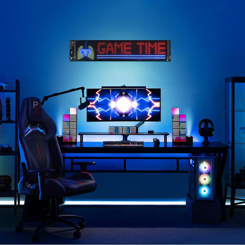 Qeeanmo Programmable 23"x5" Cars,5V Scrolling LED Sign for Advertising & DIY Use, Devil Eyes Light for LED Car Sign