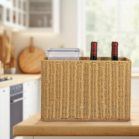 Decorative Magazine Storage Basket Bin, Plastic Holder for Bathroom, Office