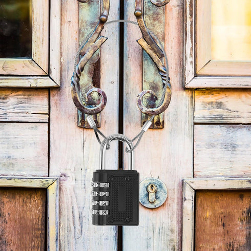 5PCS Safety Cable Lock with 12 inch Steel Cable, Double Loop Braided Steel Coated Safety Cable for Luggage Lock