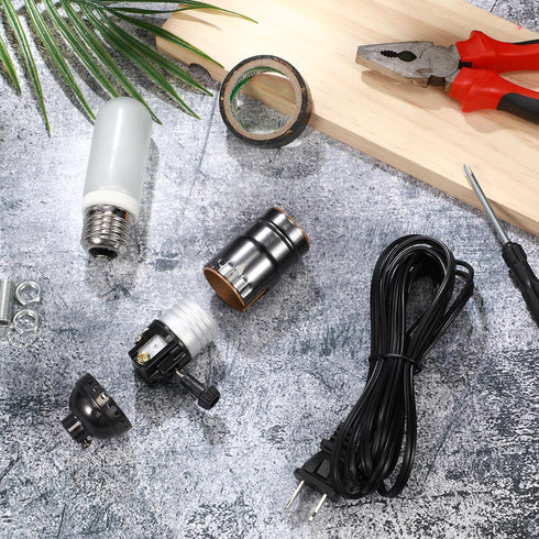 Honoson Lamp Kit for Repair, Replacement for Table Lamps with 3 Way Socket, Lamp Wiring Parts for Antique DIY Light