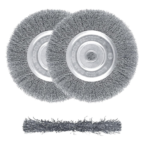 ZORUNNA 2Pcs 6 Inch Wire Wheel for Bench Grinder, High-Quality Brush for Cleaning Rust from Car Parts