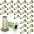 25Pcs M6 Steel Multi Grip Rivet Nuts Pre Bulbed Shank Zinc-Plated Flat Head Threaded Insert Nut Fasteners for Industrial