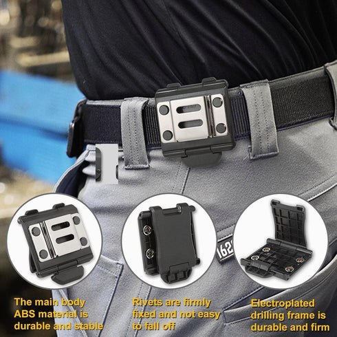 Tape Measure Holster with 4 Drill Clip, Tool Belt Hook, Free Your Hands with Tape Measure Holder