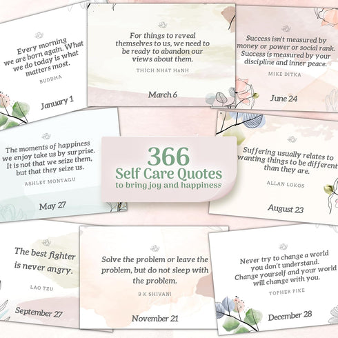 MESMOS 366 Daily Mindfulness Affirmation Quotes, Perpetual Desk Calendar, Inspirational Self Care Gifts for Women, Desk