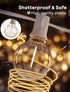 25Ft 27 Bulbs(2 Abeja LED Outdoor String Light, Patio Globe String Lights with Shatterproof LED Clear Spare), Hanging