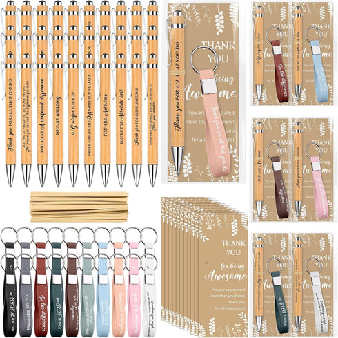 50 Sets Employee Appreciation Gifts Motivational Pens Inspirational Keychains Thank You Greeting