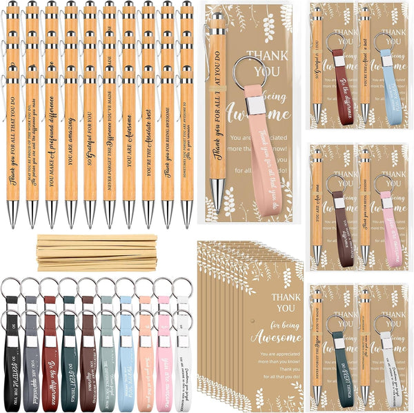 50 Sets Employee Appreciation Gifts Motivational Pens Inspirational Keychains Thank You Greeting