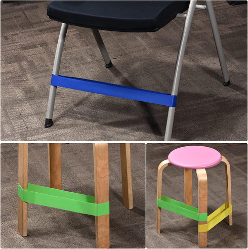 MECCANIXITY Chair Bands, Anti Slip Flexible Seating Elastic Latex Bands, Black Pack of 2, 250mm Length, 1mm Thickness