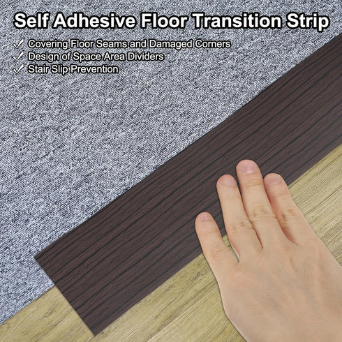 20 1.6" PATIKIL Self Adhesive Floor Transition Strip ft x Vinyl Flat Divider Flooring for Joining Floor Gaps Carpet