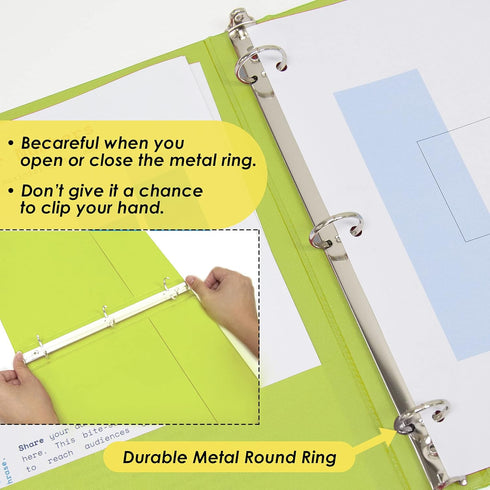 BAZIC 3 Ring Binder 1/2" Economy View Organizer - Lime Green, Round Ring, Holds 100 Sheets, 1-Count for School Office