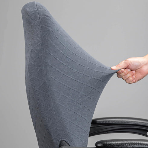 Office Chair Cover with Armrest Covers, Universal Stretch Desk Chair Cover, Computer Chair Slipcovers, Dark Gray