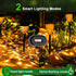 2 Pack IP65 Dynamic Solar Pathway Flickering Flame Outdoor Yard LED Lawn Lights - Waterproof, Weatherproof Garden Decor
