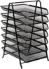 Mind Reader 7-Tier Paper Tray, Desktop Organizer for File Storage, Metal Mesh, 11.75" L x 13.75" W x 18" H, Black