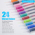 Premium Gel Ink Ball Point Pen, 0.5mm Fine Point, 24 Color Pens for Smooth Writing Office School Stationery Supply