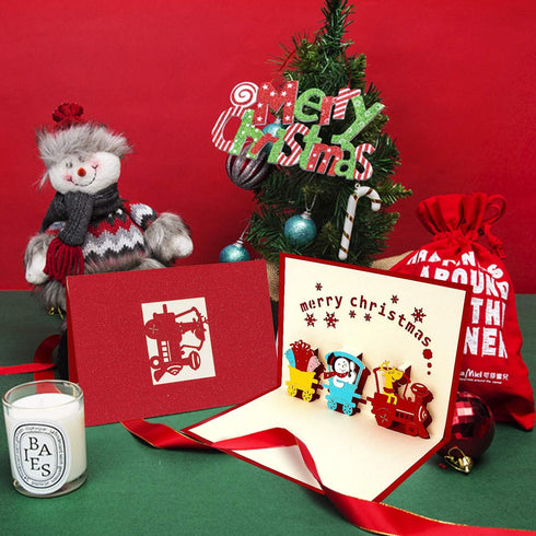 HBlife 9 Pack 3D Christmas Cards Pop Up Holiday Greeting Handmade Cards & Envelopes for New Year