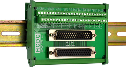 DIN Rail Mount D-SUB Male-Female Interface Module Terminal Block Breakout Board (DB50)