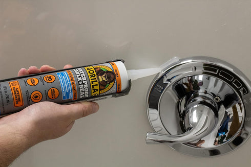 Gorilla Waterproof Caulk & Seal 100% Silicone Sealant; Clear; 10oz Cartridge (Pack of 2)