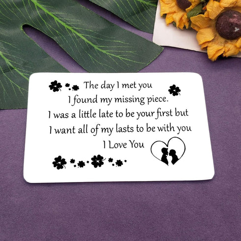 Vadaka to My Man Gift, Metal Wallet Insert Card, Anniversary Card for Boyfriend, Husband