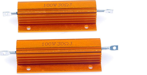 100 Watt 30 Ohm 5% Wirewound Resistor - Electronic Aluminium Shell Resistors, Pack of 2