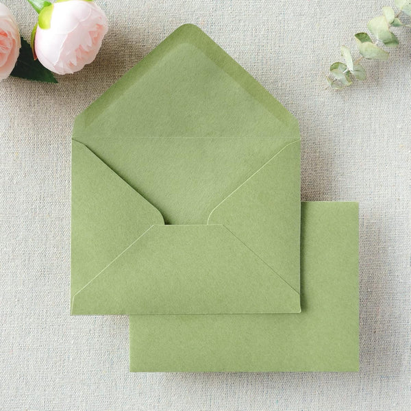 PONATIA 50 Pack A1 Envelopes, 3 5/8 x 5 1/8 Inches Sage Green for Weddings, RSVP Cards, Thank You Notes